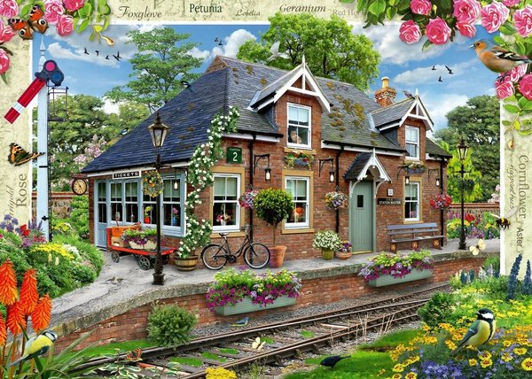 Ravensburger Puzzle 13989 - 1000 Teile - Country Cottage Collection 13 - Railway Cottage