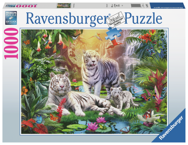 Ravensburger Puzzle 19947 - 1000 Teile - Familie der weißen Tiger