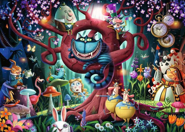 Ravensburger Puzzle 16456 - 1000 Teile - Dean MacAdam - Most Everyone is Mad / Alice in Wonderland