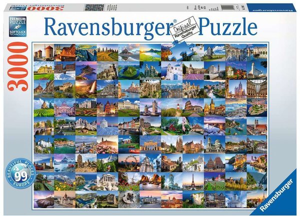 Ravensburger Puzzle 17080  - 3000 Teile - 99 Beautiful Places in Europe