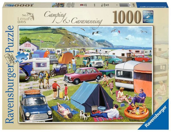 Ravensburger Puzzle 16763 - 1000 Teile - Leisure Days Nr. 5 - Camping & Caravanning - Kevin Walsh