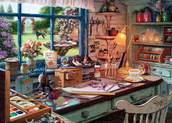 Ravensburger Puzzle 19590 - 1000 Teile - Steve Read - My Haven Nr. 1 - The Craft Shed