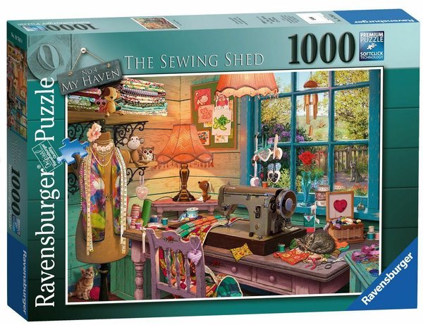 Ravensburger Puzzle 19766 - 1000 Teile - Steve Read - My Haven Nr. 4 - The Sewing Shed