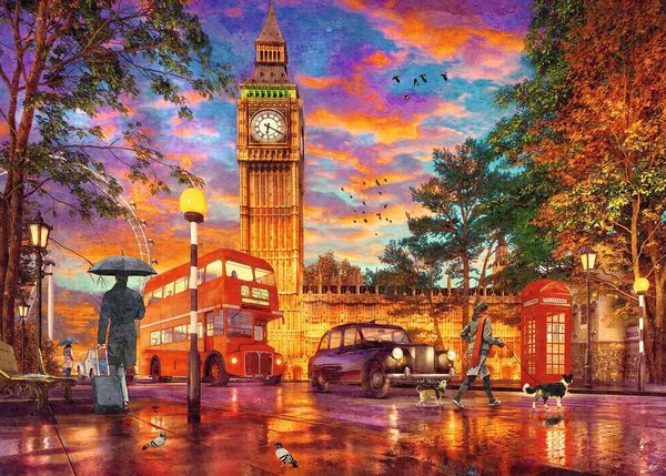 Ravensburger Puzzle 17141 - 1000 Teile -  Dominic Davison - Sunset at Parliament Square