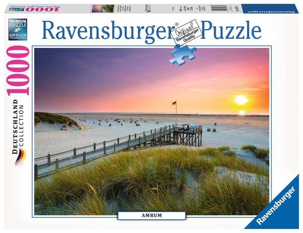 Ravensburger Puzzle 19877 - 1000 Teile - Deutschland Collection - Sonnenuntergang über Amrum