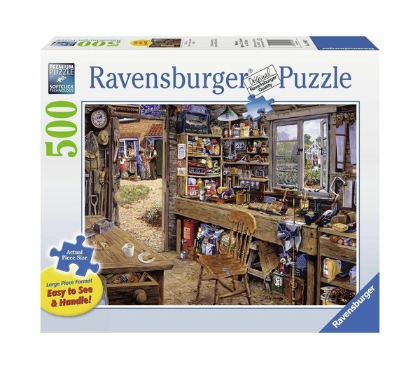 Ravensburger Puzzle 14859 - 500 Teile - Large - Dad's Shed - Rarität
