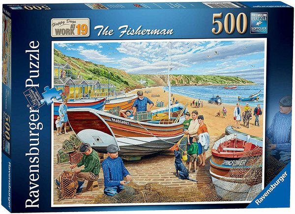 Ravensburger Puzzle 16414 - 500 Teile - Trevor Mitchell - Happy Days at Work No. 19 - The Fisherman