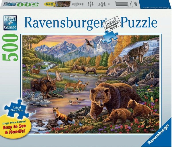 Ravensburger Puzzle 16790 - 500 Teile - Large - Wilderness / Wilde Tiere - Rarität