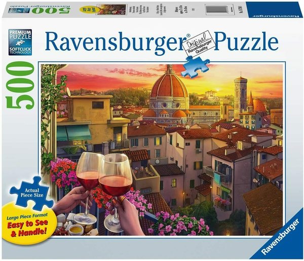 Ravensburger Puzzle 16796 - 500 Teile - Large - Cozy Wine Terrace - Rarität