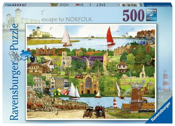 Ravensburger Puzzle 16872 - 500 Teile - Kevin Robinson - Escape to Norfolk - Rarität