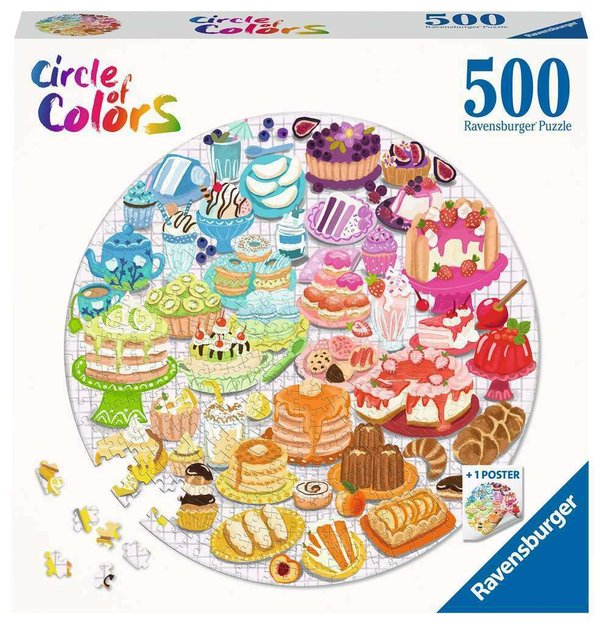 Ravensburger Puzzle 17171 - 500 Teile - Circle of Colors - Desserts & Pastries - Rarität