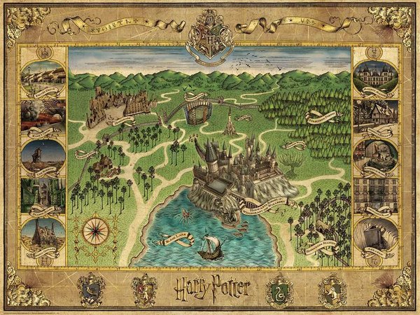 Ravensburger Puzzle 16599 - 1500 Teile - Harry Potter - Hogwarts Karte