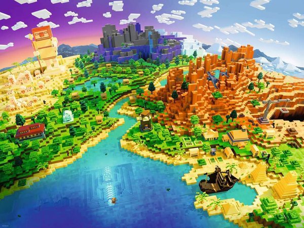 Ravensburger Puzzle 17189 - 1500 Teile - World of Minecraft - Rarität