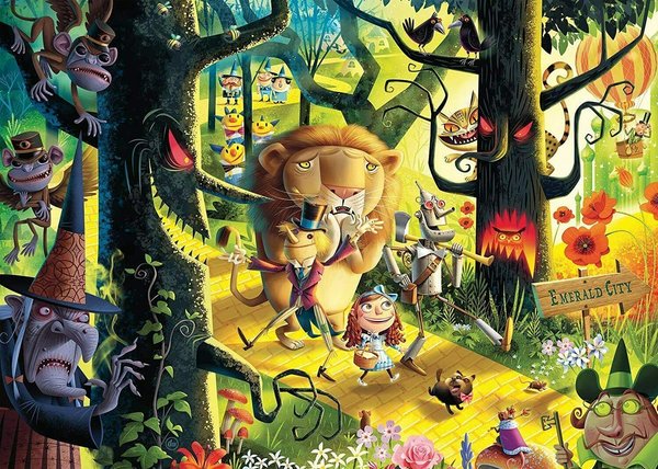 Ravensburger Puzzle 16566 - 1000 Teile - Dean MacAdam - Zauberer von Oz / Lions & Tigers & Bears