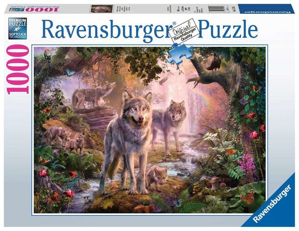 Ravensburger Puzzle 15185 - 1000 Teile - Wolfsfamilie im Sommer