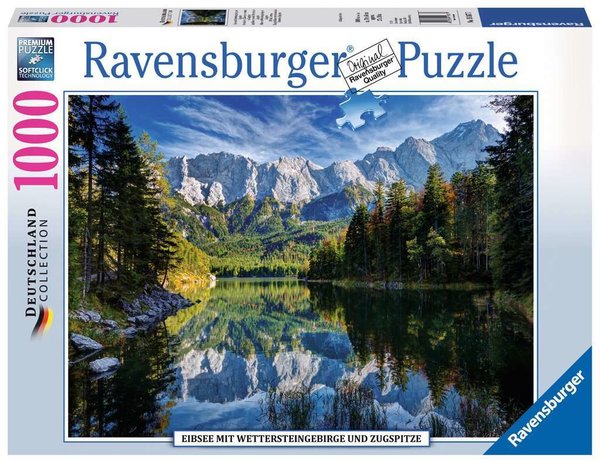 Ravensburger Puzzle 19367 - 1000 Teile - Deutschland Collection - Eibsee mit Wettersteingebirge
