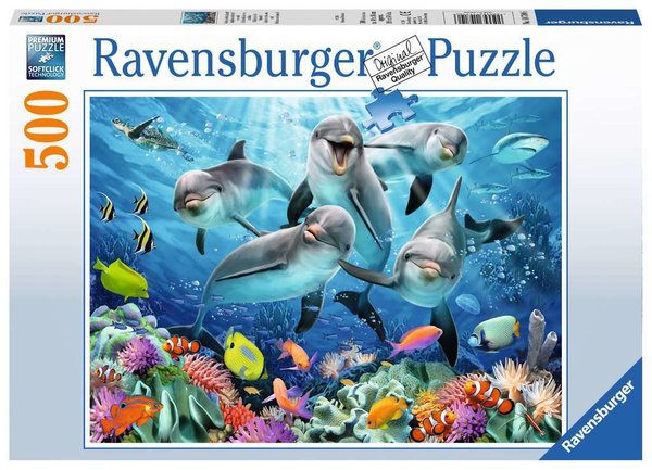 Ravensburger Puzzle 14710 - 500 Teile - Delfine im Korallenriff