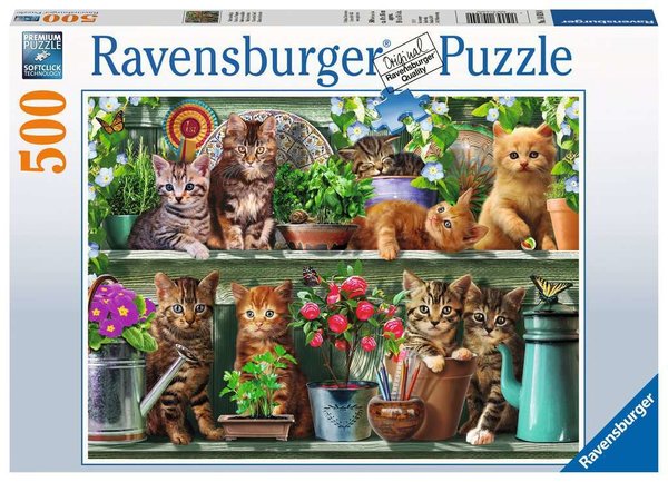 Ravensburger Puzzle 14824 - 500 Teile - Katzen im Regal