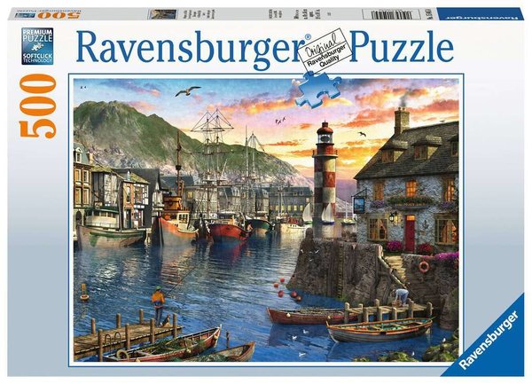 Ravensburger Puzzle 15045 - 500 Teile - Morgens am Hafen
