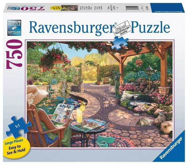 Ravensburger Puzzle 16941 - 750 Teile - Large - Cozy Backyard Bliss - Einladender Garten - Rarität