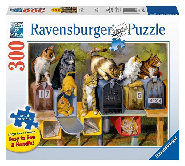 Ravensburger Puzzle 13562 - 300 Teile - Large - Cat's got Mail - Rarität