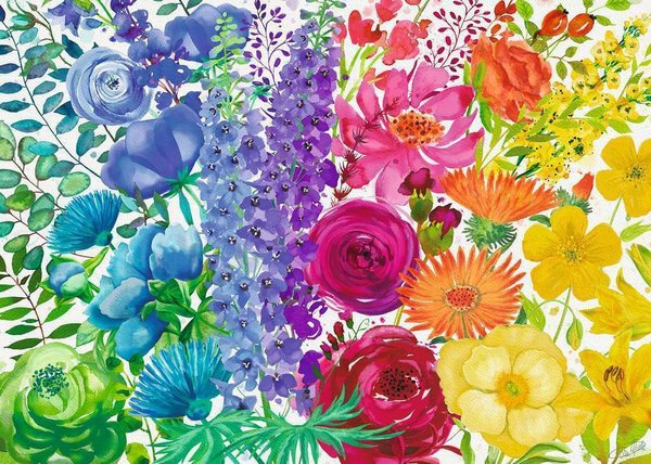 Ravensburger Puzzle 17129 - 300 Teile - Large - Floral Rainbow / Prächtige Blumenwelt  - Rarität