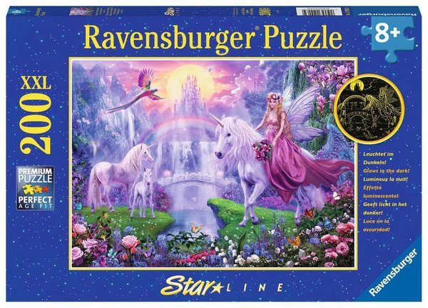 Ravensburger Puzzle 12903 - 200 Teile - Star Line - Magische Einhornnacht