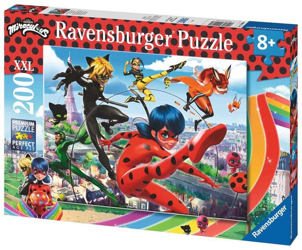 Ravensburger Puzzle 12998 - 200 Teile - Miraculous - Superhelden-Power