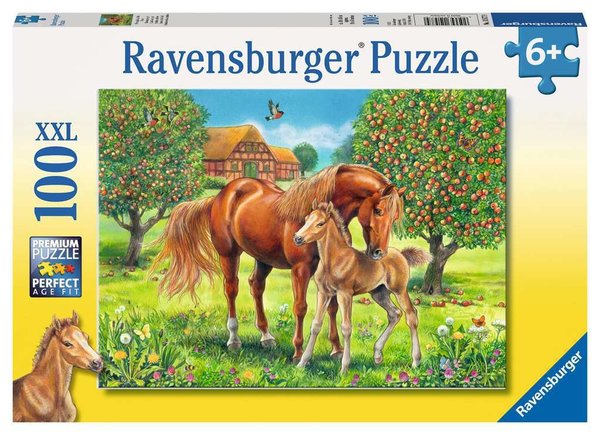 Ravensburger Puzzle 10577 - 100 Teile - Pferdeglück auf der Wiese