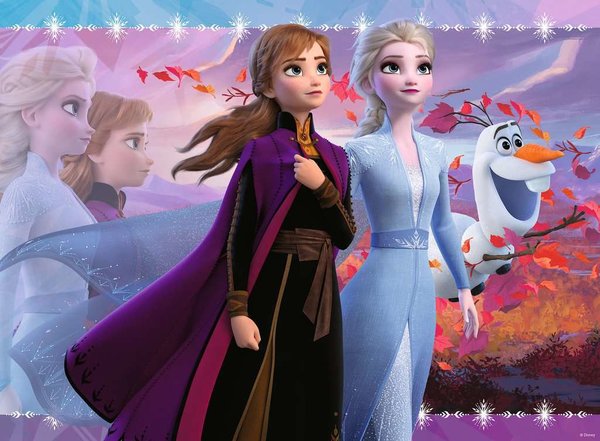 Ravensburger Puzzle 12868 - 100 Teile - Disney Frozen II - Starke Schwestern - Glitter