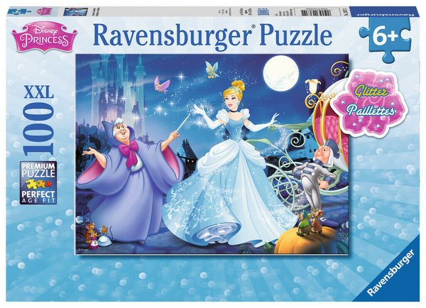 Ravensburger Puzzle 13671 - 100 Teile - Disney - Adorable Cinderella - Glitter - Rarität