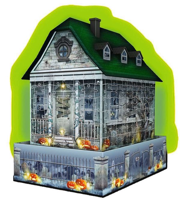 Ravensburger 3D - Puzzle 11254 - 216 Teile -  Gruselhaus bei Nacht - Halloween