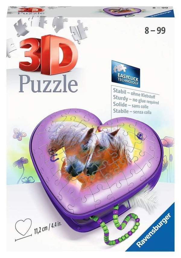 Ravensburger 3D - Puzzle 11171 - 54 Teile - Herzschatulle - Pferde