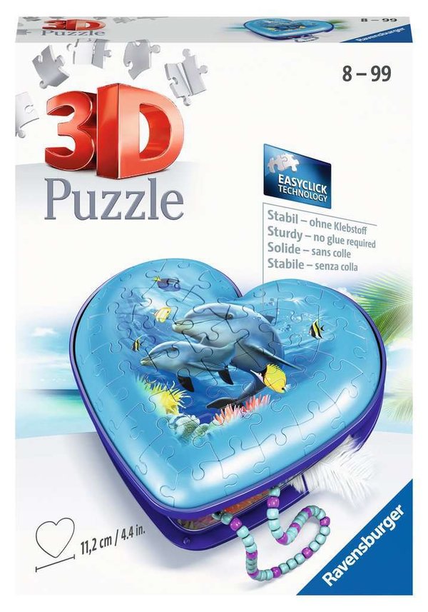 Ravensburger 3D - Puzzle 11172 - 54 Teile - Herzschatulle - Unterwasserwelt