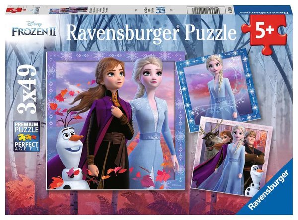 Ravensburger Puzzle 05011 - 3 x 49 Teile - Disney Frozen II - Die Reise beginnt