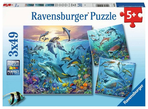 Ravensburger Puzzle 05149 - 3 x 49 Teile - Tierwelt des Ozeans