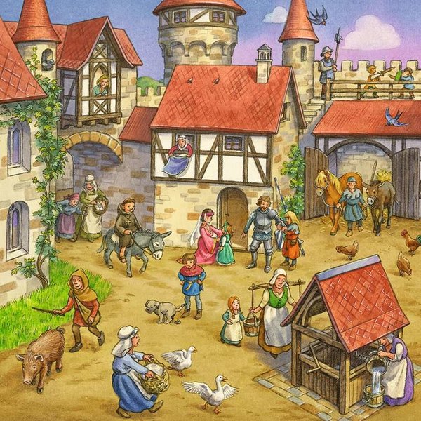 Ravensburger Puzzle 05150 - 3 x 49 Teile - Ritterturnier im Mittelalter