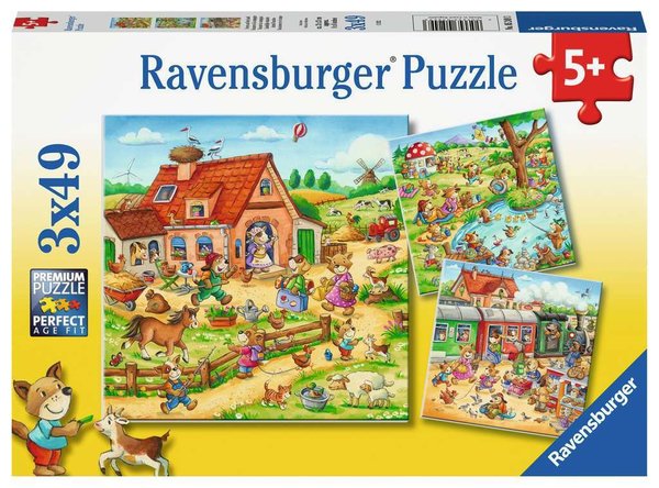 Ravensburger Puzzle 05249 - 3 x 49 Teile - Ferien auf dem Land