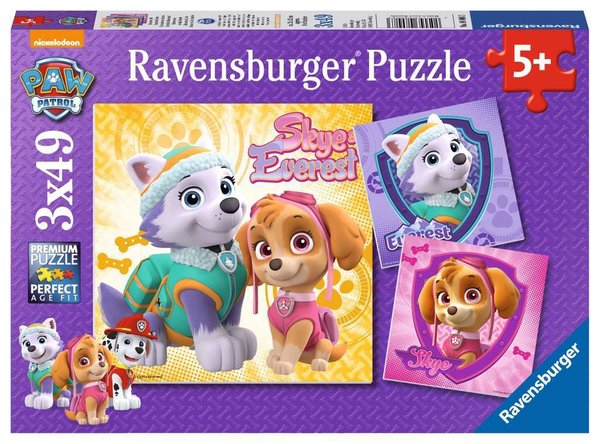Ravensburger Puzzle 08008 - 3 x 49 Teile - Paw Patrol - Bezaubernde Hundemädchen