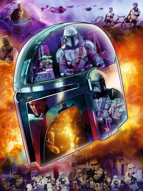 Ravensburger Puzzle 16917 - 770 Teile - Star Wars - The Mandalorian - Helmet - Rarität