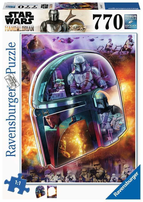 Ravensburger Puzzle 16917 - 770 Teile - Star Wars - The Mandalorian - Helmet - Rarität