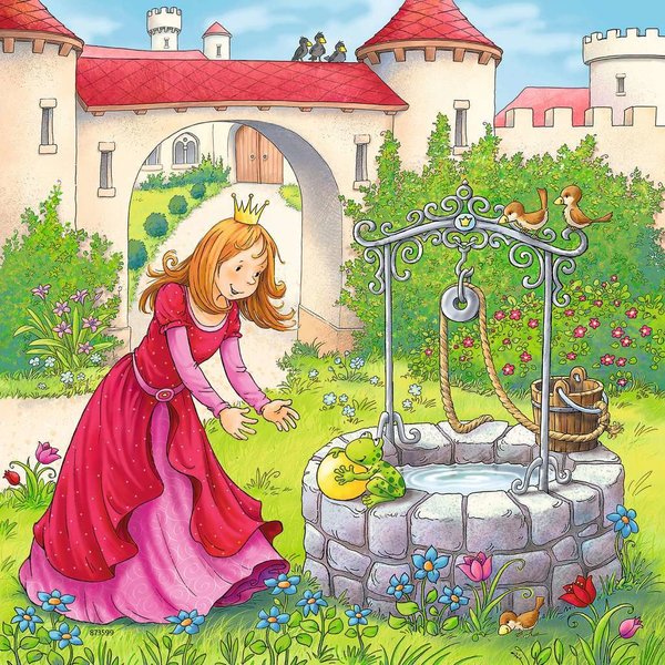 Ravensburger Puzzle 08051 - 3 x 49 Teile - Rapunzel, Rotkäppchen & der Froschkönig