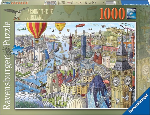 Ravensburger Puzzle 17142 - 1000 Teile - Around the World UK and Ireland - Rarität