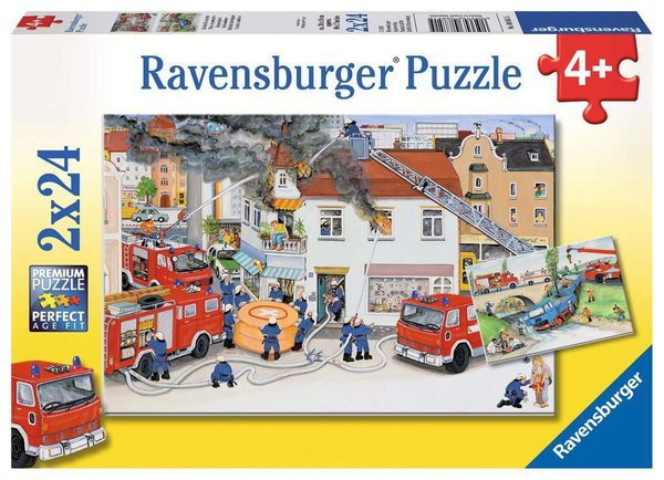 Ravensburger Puzzle 08851 - 2 x 24 Teile - Bei der Feuerwehr