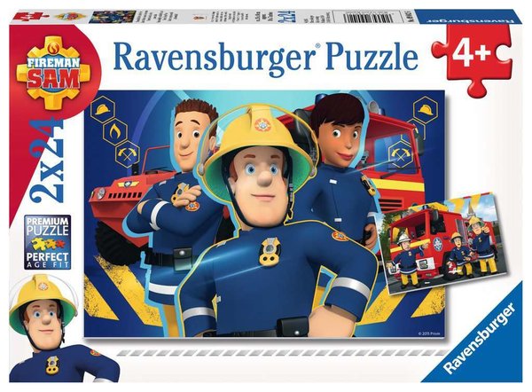 Ravensburger Puzzle 09042 - 2 x 24 Teile - Feuerwehrmann Sam - Sam hilft dir in der Not