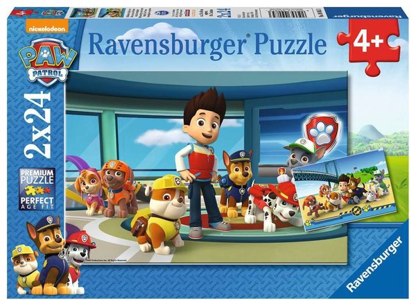 Ravensburger Puzzle 09085 - 2 x 24 Teile - Paw Patrol - Hilfsbereite Spürnasen