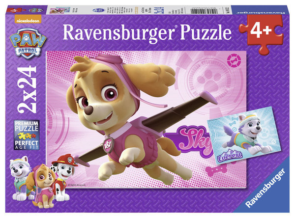 Ravensburger Puzzle 09152 - 2 x 24 Teile - Paw Patrol - Skye & Everest - Rarität