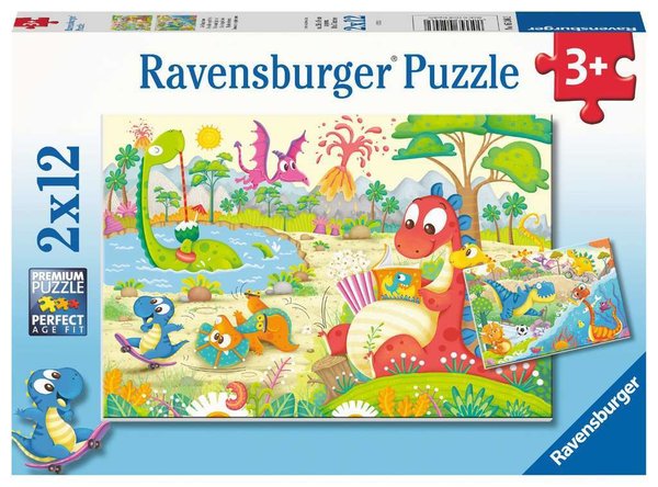 Ravensburger Puzzle 05246 - 2 x 12 Teile - Dinosaurier - Lieblingsdinos