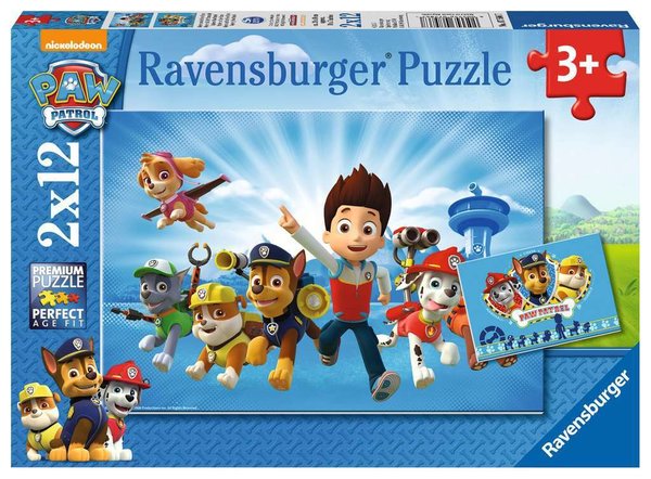 Ravensburger Puzzle 07586 - 2 x 12 Teile - Ryder und die Paw Patrol