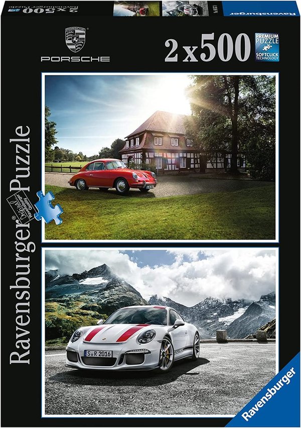 Ravensburger Puzzle 80557 - 2 x 500 Teile - Porsche 356 & Porsche 911 - Rarität